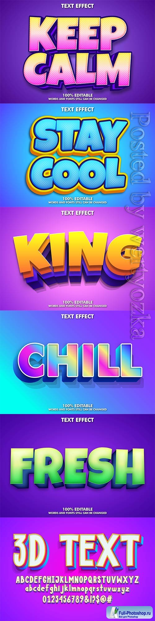 3d editable text style effect vector vol 271