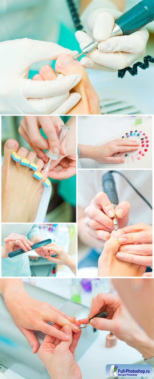 Pedicure and manicure stock photo