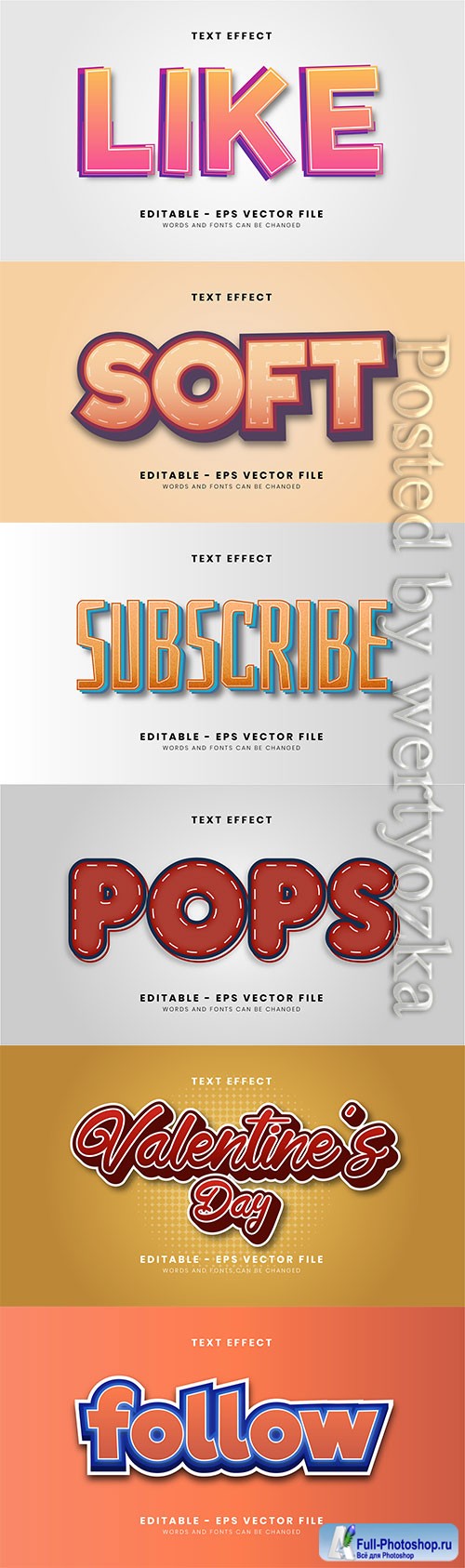 3d editable text style effect vector vol 281