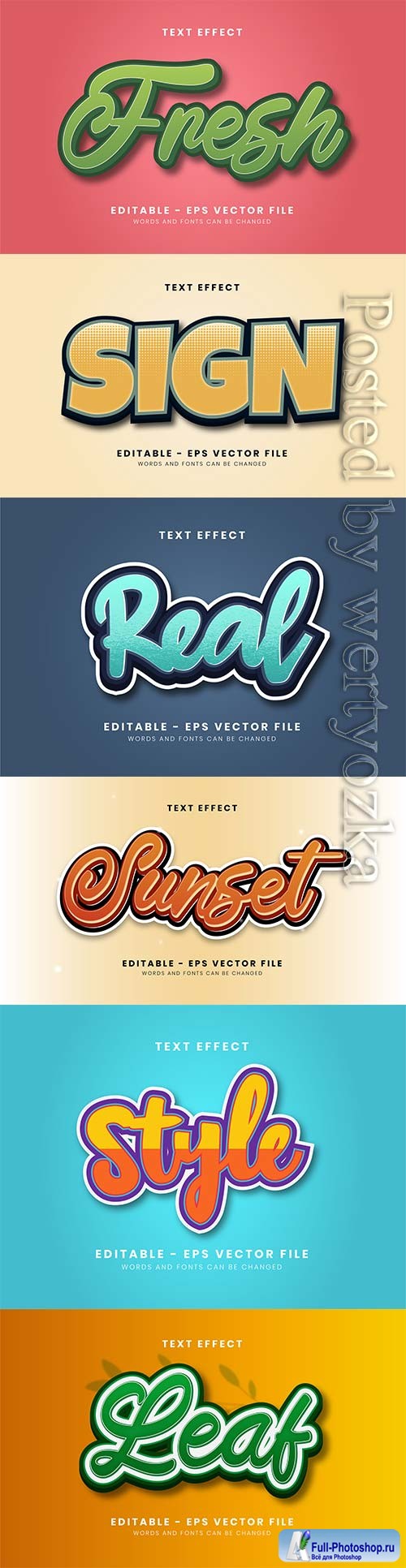 3d editable text style effect vector vol 295