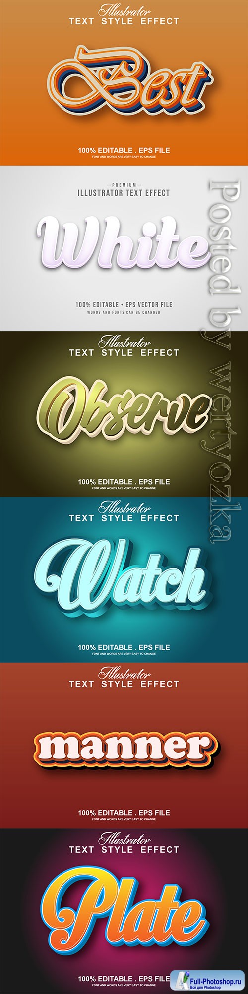 3d editable text style effect vector vol 293