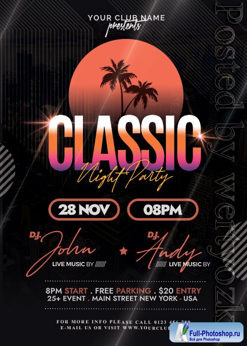 Classic Music Party - Premium flyer psd template