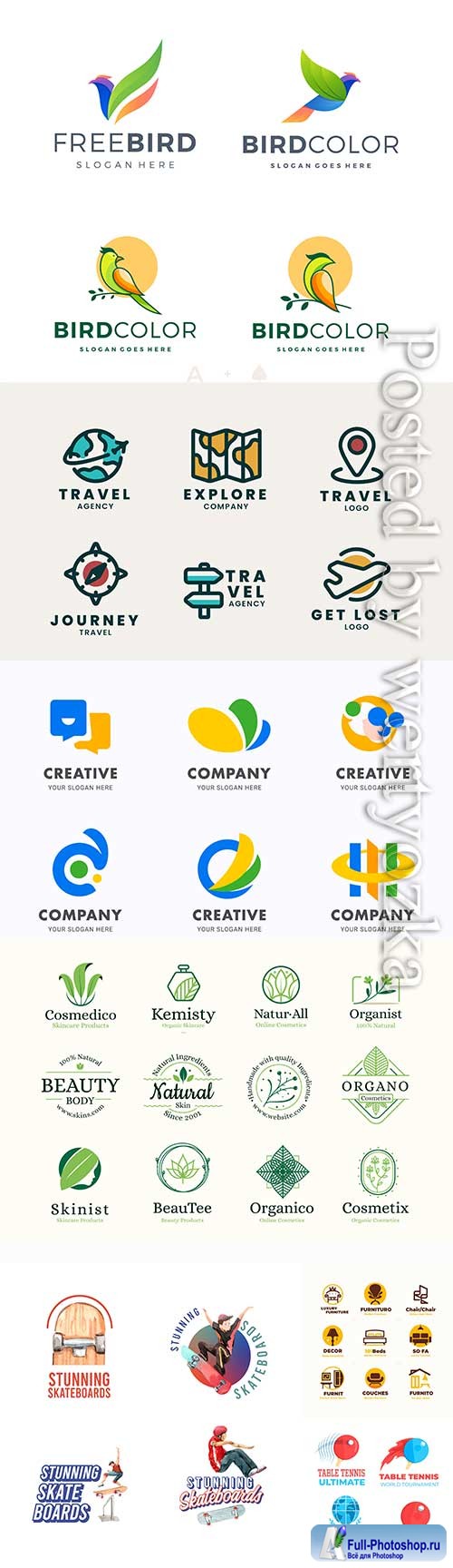 Logos and badges in vector