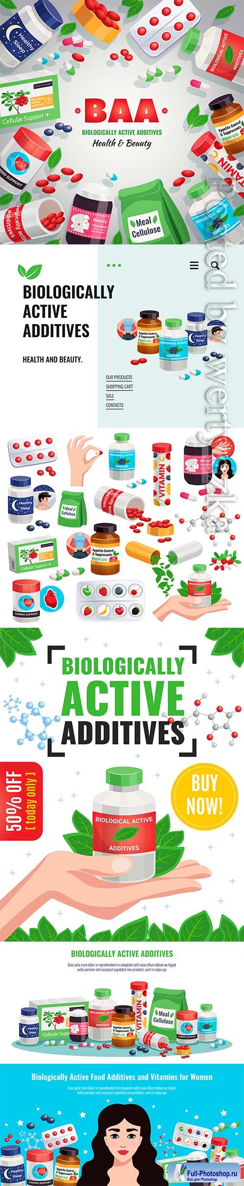 Biologically active additives in vector