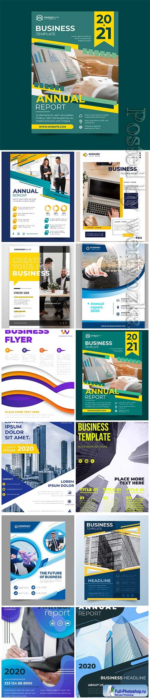Business brochures and flyers in vector
