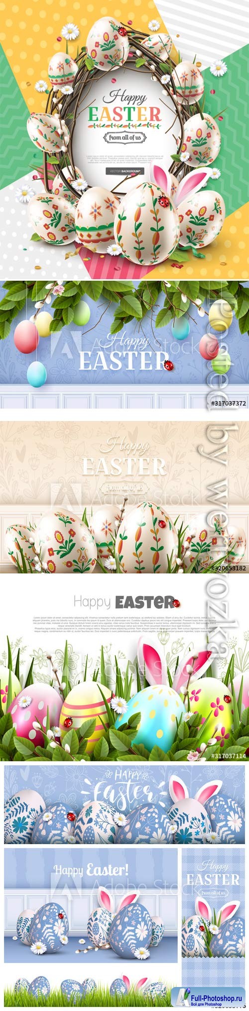 Happy Easter colorful template