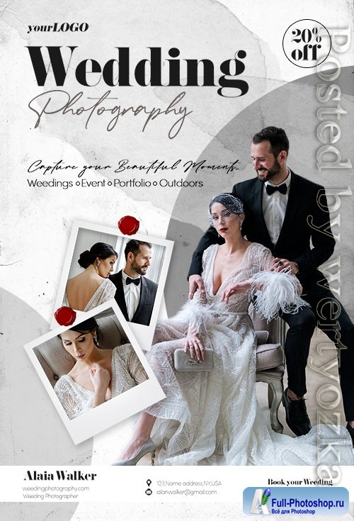 Wedding Photography Flyer PSD Template