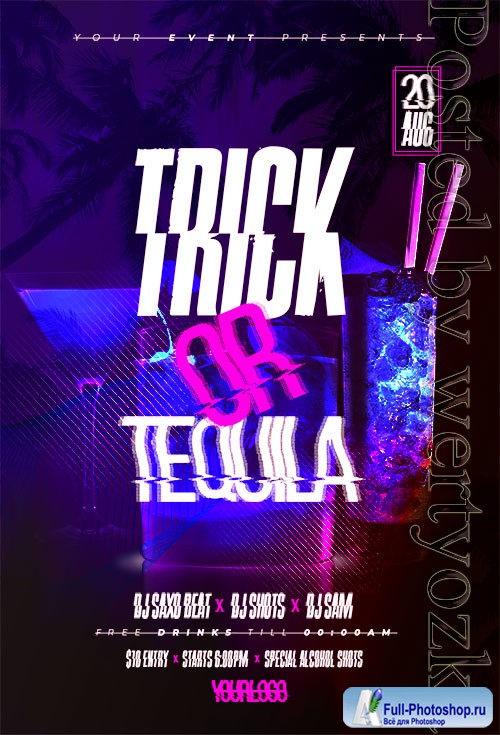 Trick or Tequila Flyer PSD Template