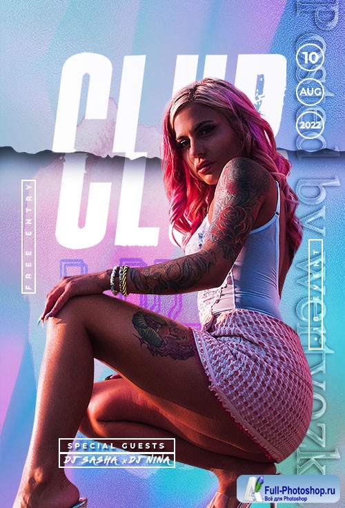 Club Life Flyer PSD Template