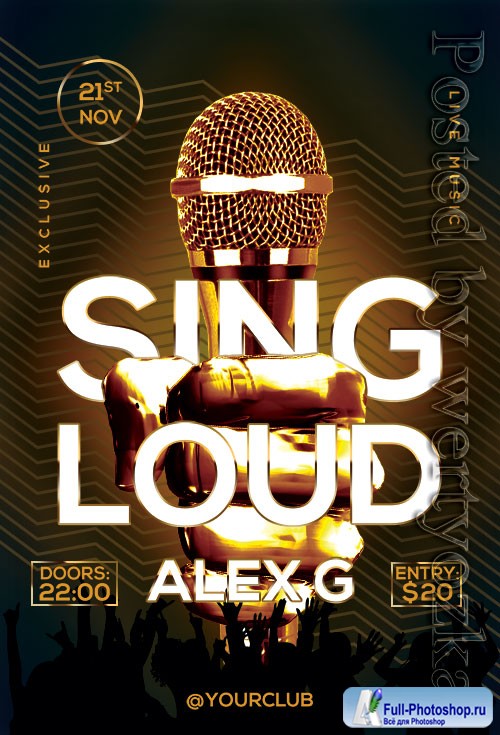 Sing Loud Flyer PSD Template