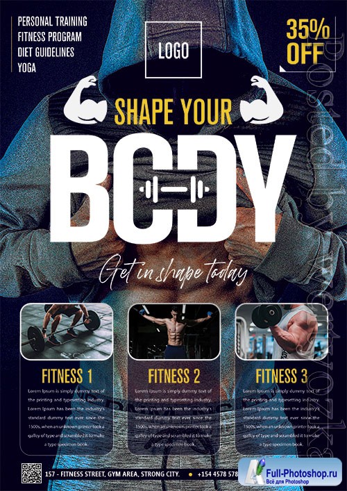 Modern Fitness Flyer PSD Design Template