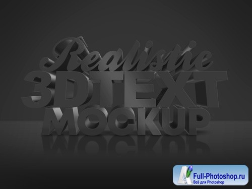 Dark 3D Text Effect PSD Design Template