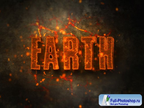 Burning Text Effect PSD Design Template