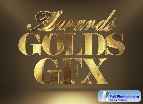 3D Gold Text Effect PSD Design Template