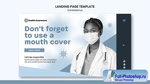Landing psd page for coronavirus pandemic