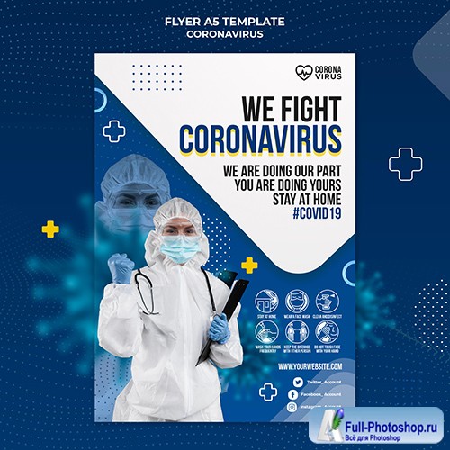 Psd flyer for coronavirus awareness 