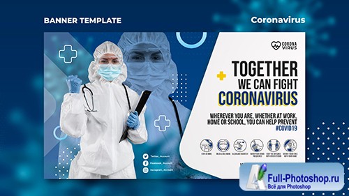 Banner psd template for coronavirus awareness