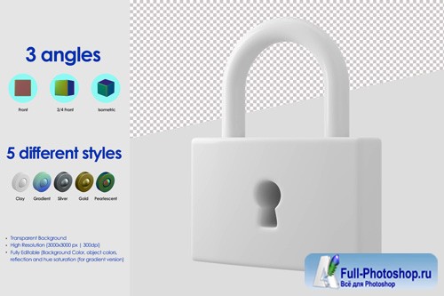 3d lock icon psd design template