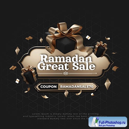 Ramadan great sale, social media post psd template 