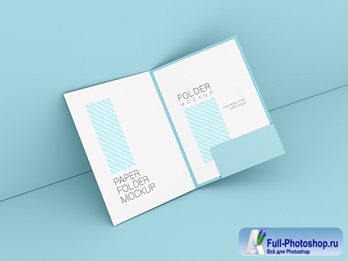 Presentation folder with a4 paper mockup psd