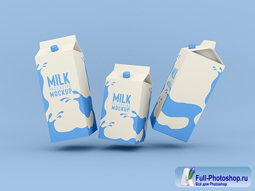 Milk psd packaging box mockup