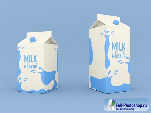 Milk packaging box psd mockup