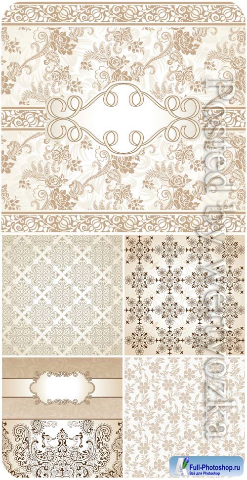 Vintage backgrounds with patterns in vector