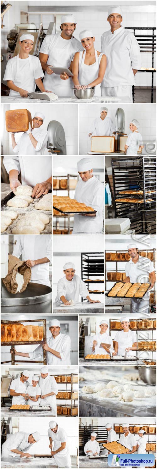 People working in a bakery stock photo
