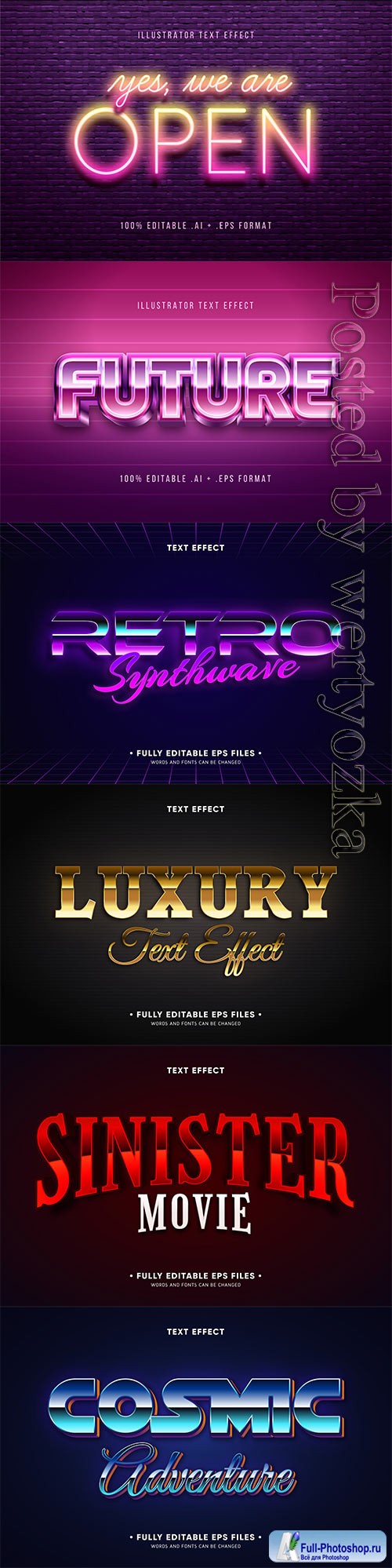 3d editable text style effect vector vol 349