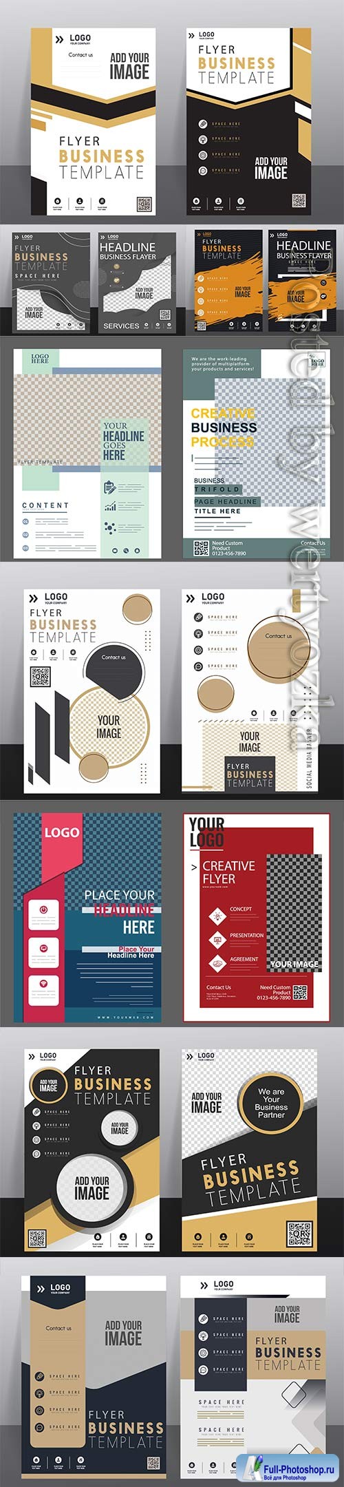 Corporate flyer cover templates vector design