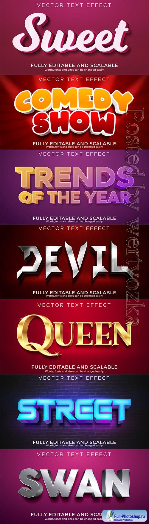 3d editable text style effect vector vol 374