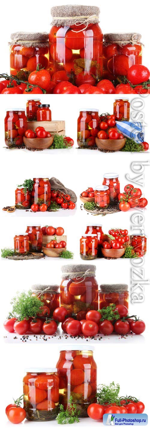 Tomatoes, canned vegetables stock photo