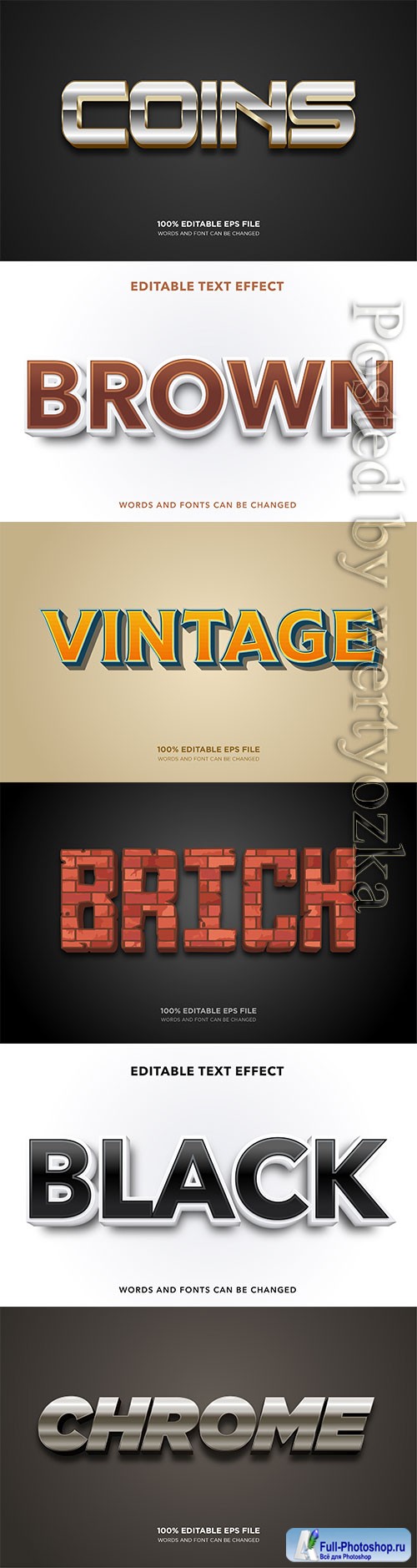 3d editable text style effect vector vol 385