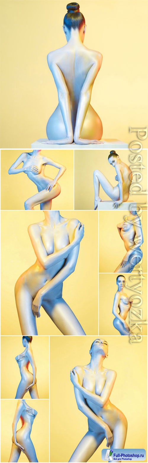 Beautiful nude female figure stock photo