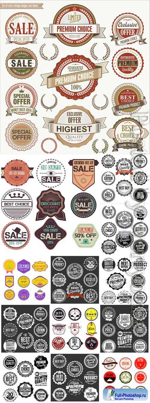 Labels and emblems in vector