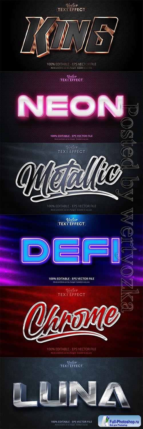 3d editable text style effect vector vol 401