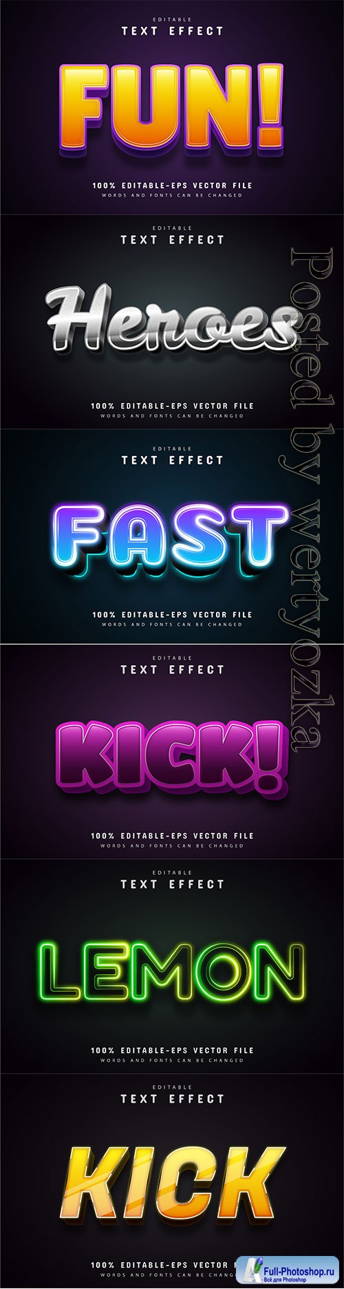 3d editable text style effect vector vol 407