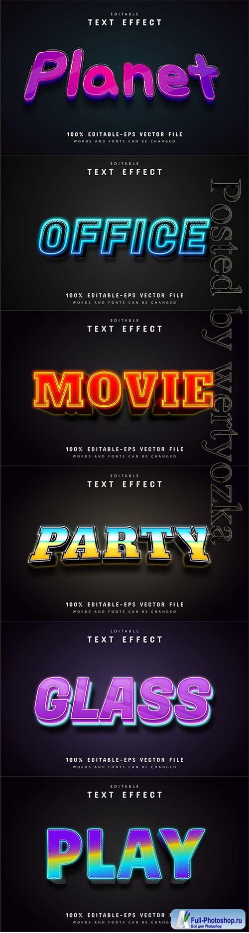 3d editable text style effect vector vol 410