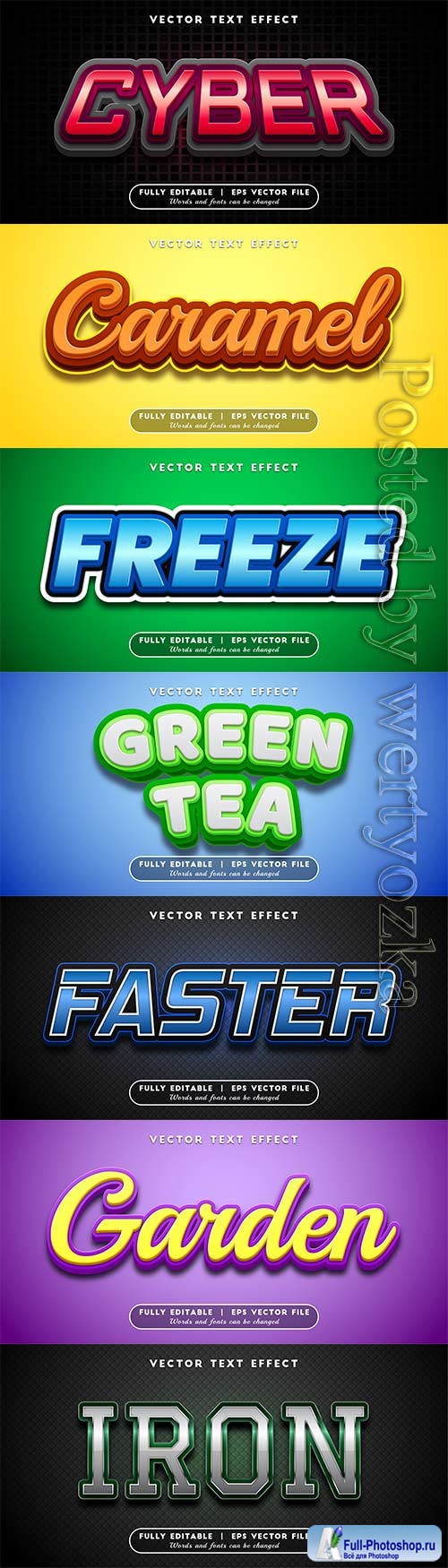 3d editable text style effect vector vol 424