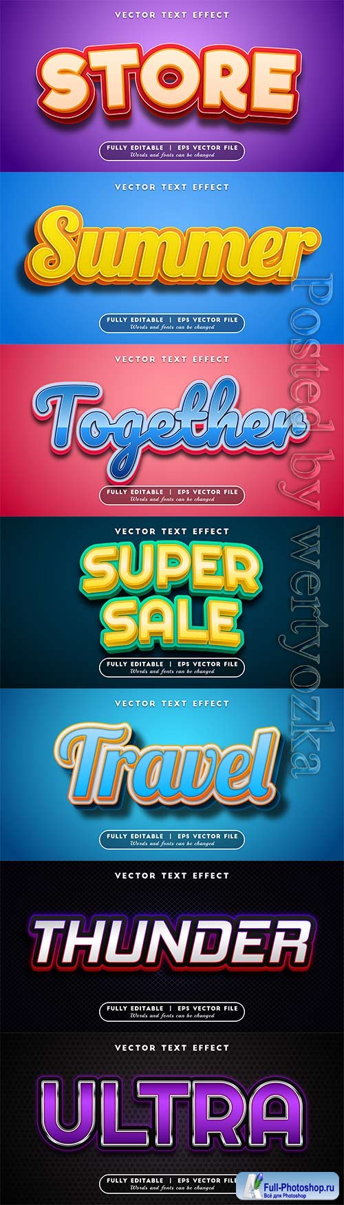 3d editable text style effect vector vol 426