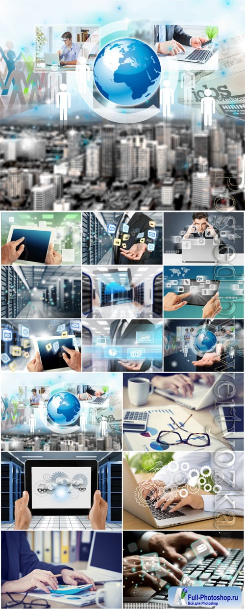 Modern technology set stock photo