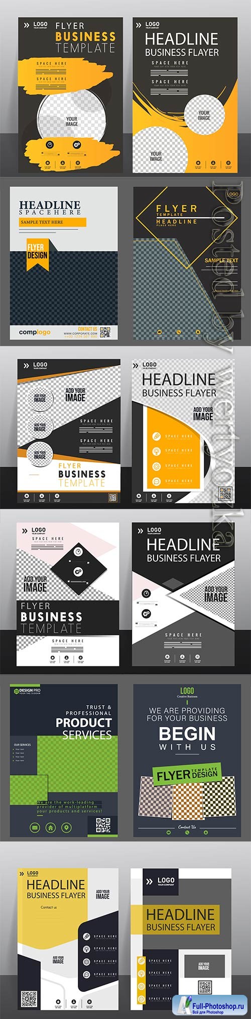 Corporate flyer cover templates elegant modern contrast design