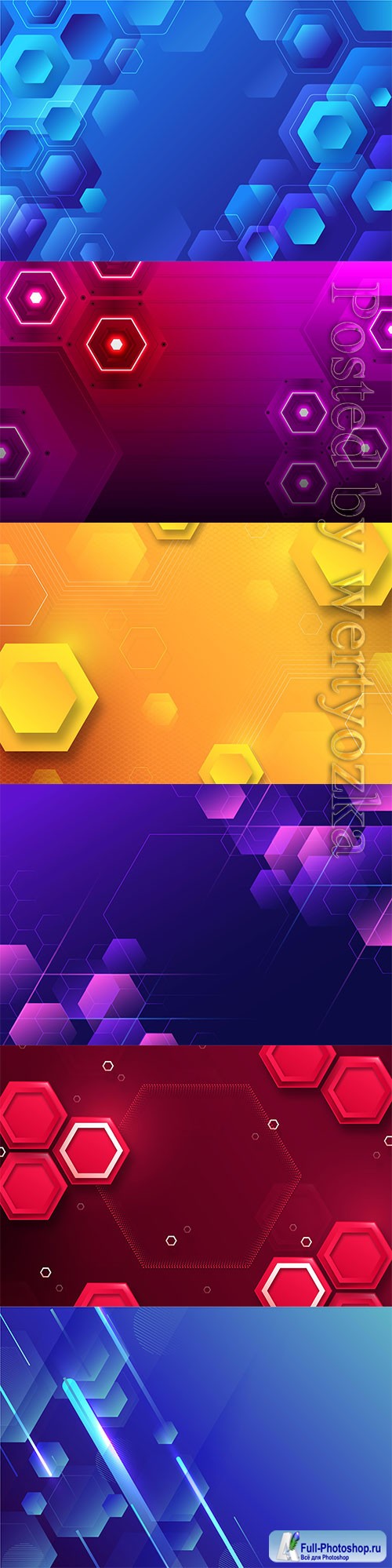 Gradient hexagonal vector background