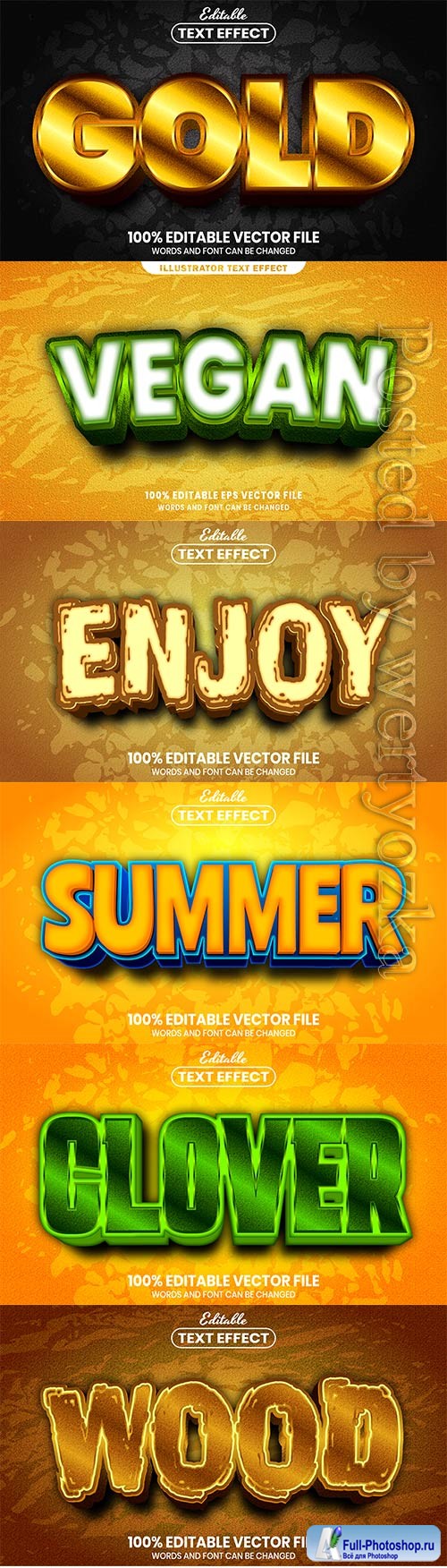 3d editable text style effect vector vol 430