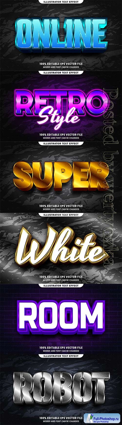 3d editable text style effect vector vol 450