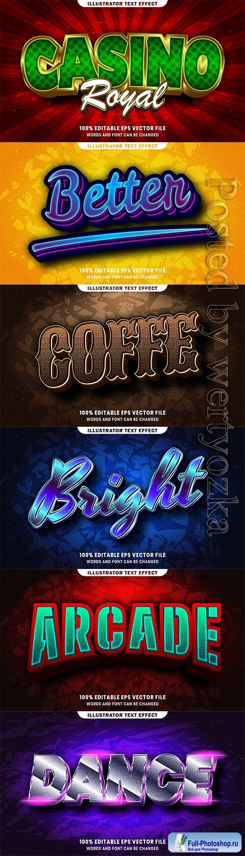 3d editable text style effect vector vol 439