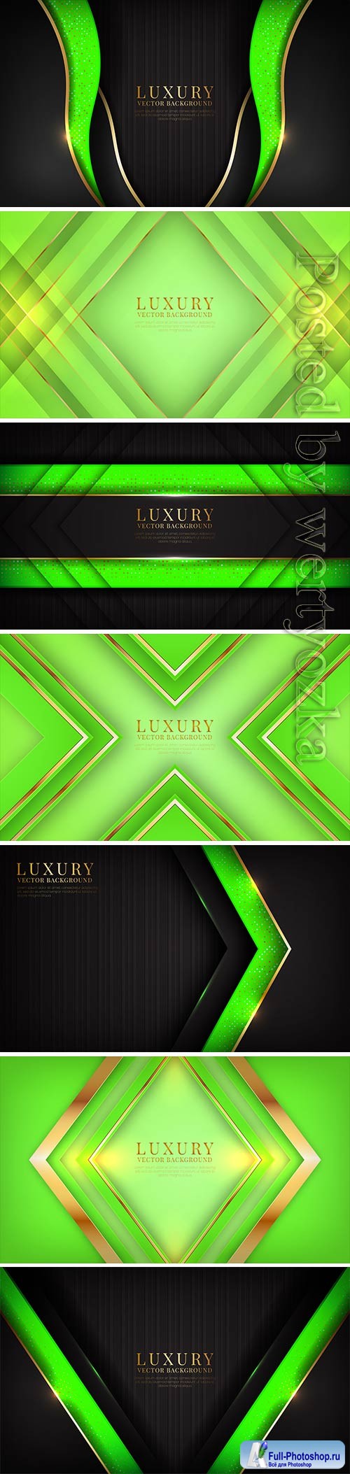 Abstract 3d green luxury background overlap layer with golden metallic lines effect