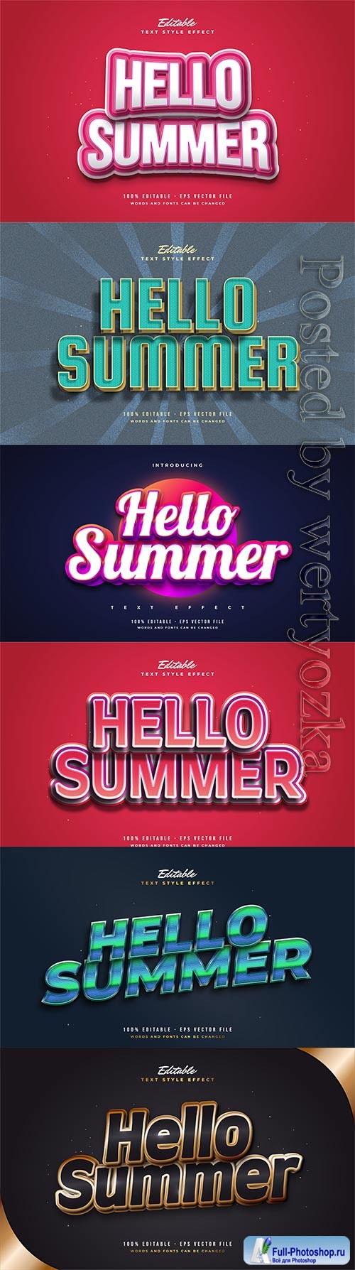 Hello summer text with cartoon style