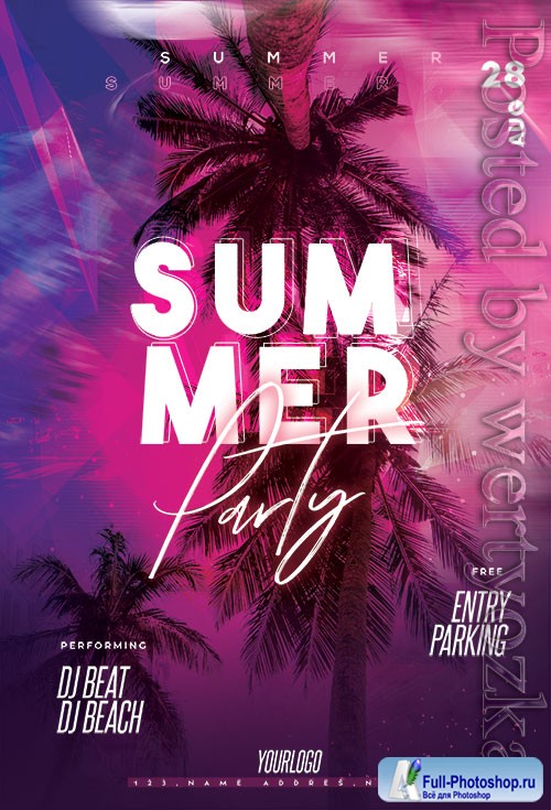 Tropical Vibes Flyer PSD Template