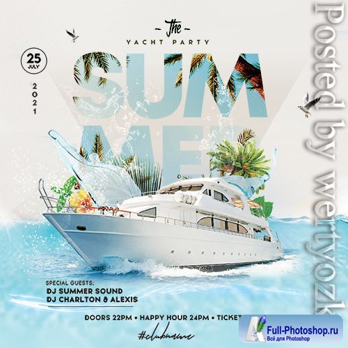 The Summer Yacht Party PSD Flyer Template